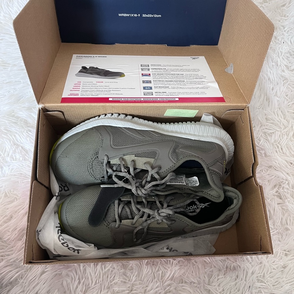 NWT Reebok Flexagon 3.0 Work Shoes Comp Toe Army Mens